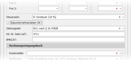 Detail "3. Lieferantendaten" mit weiteren Informationen