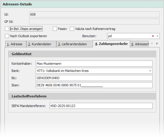 Reiter "4. Zahlungsverkehr"