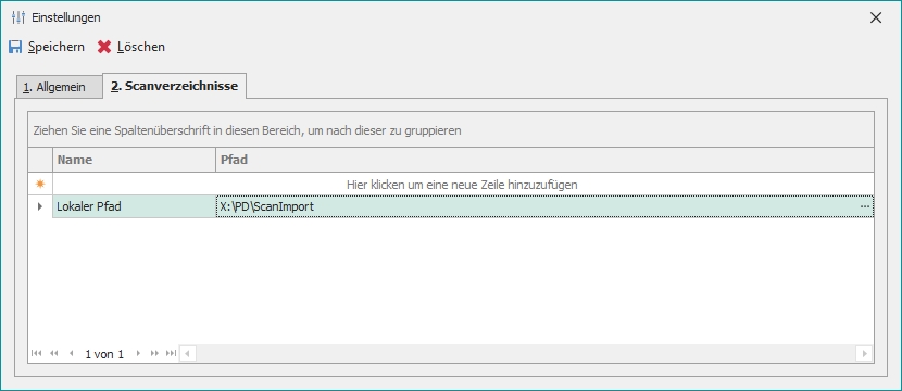 Einstellungen mit Reiter "2. Scanverzeichnisse" Einstellungen mit Reiter "2. Scanverzeichnisse"