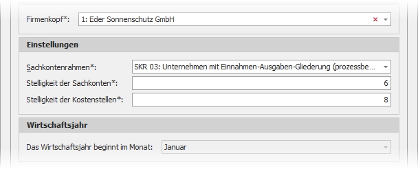 Einstellungen zu DATEV mit Gruppe "Einstellungen" Einstellungen zu DATEV mit Gruppe "Einstellungen"