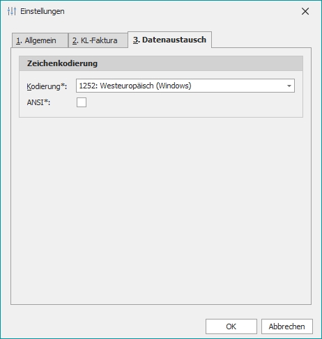 Einstellungen zu DATEV mit Gruppe "3. Datenaustausch"