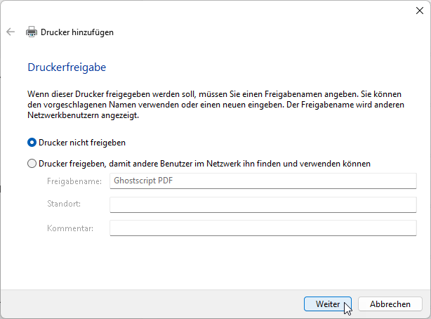 Ghostscript-Drucker-Installation-Druckerfreigabe