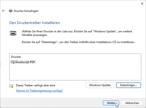 Ghostscript-Drucker-Installation-Druckertreiber-Bestaetigung