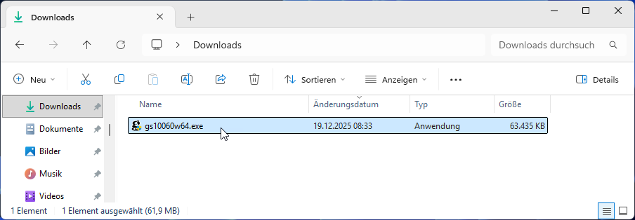 Ghostscript-Installation-Installationsdatei