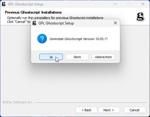 Ghostscript-Installation-PrevInstDetected