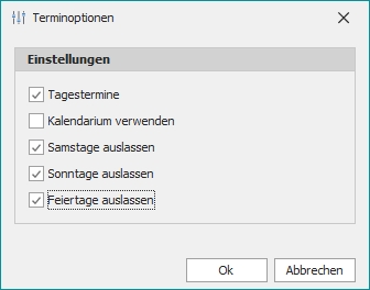 Dialog "Terminoptionen"