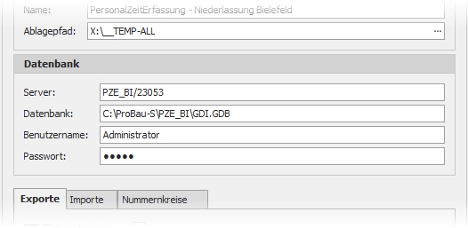 Detail mit Gruppe "Datenbank" &nbsp;