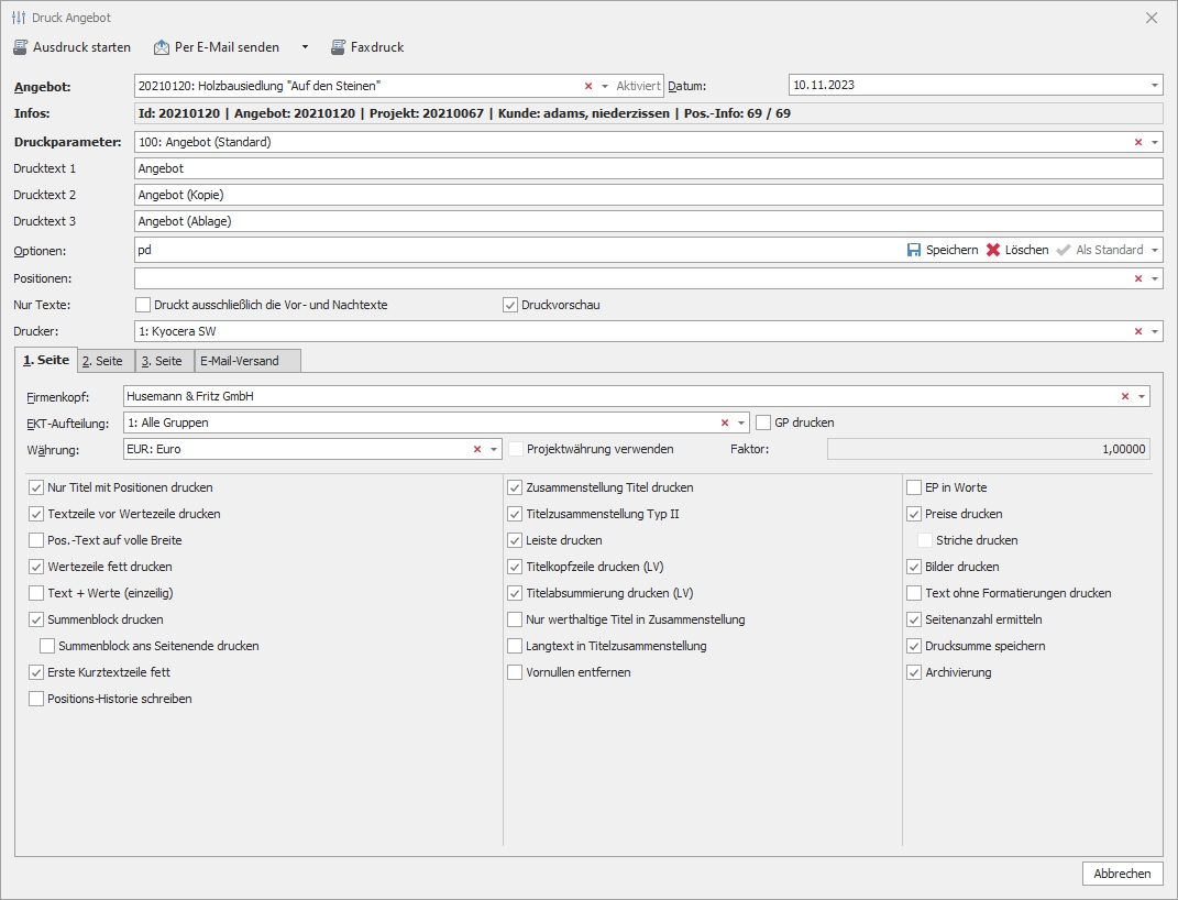 Dialog "Druck Angebot"