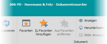 Multifunktionsleiste mit Favoriten