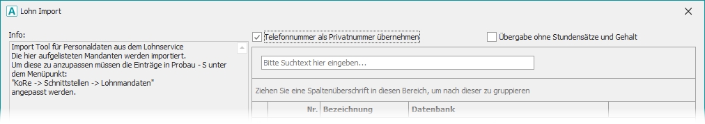 Dialog "Importiere Lohn"