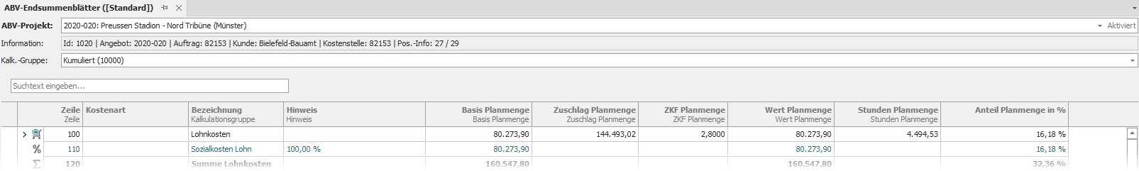 Hauptfenster "ABV-Endsummenblätter" Hauptfenster "ABV-Endsummenblätter"