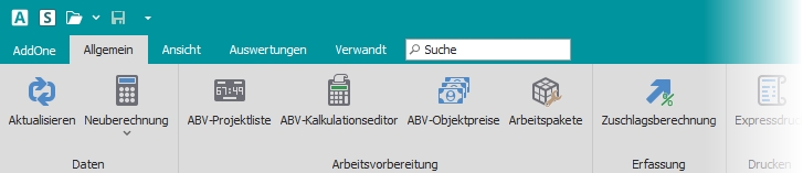Multifunktionsleiste "Allgemein"