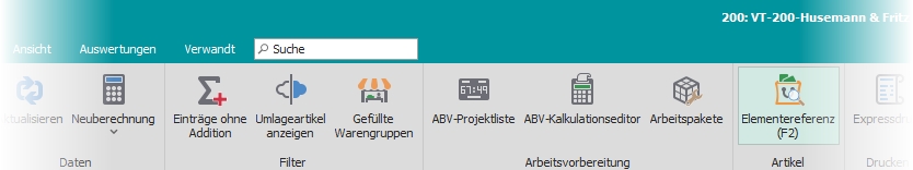 Multifunktionsleiste "Allgemein" Multifunktionsleiste "Allgemein"