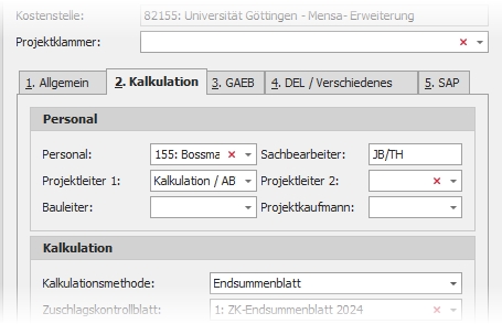 Detail mit Gruppe "Personal" Detail mit Gruppe "Personal"