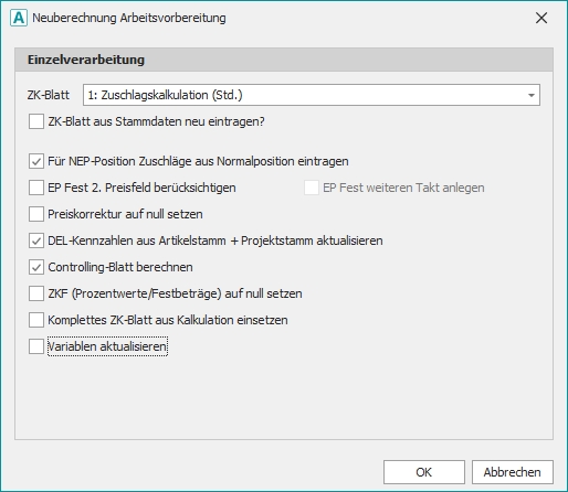 Dialog "Neuberechnung"