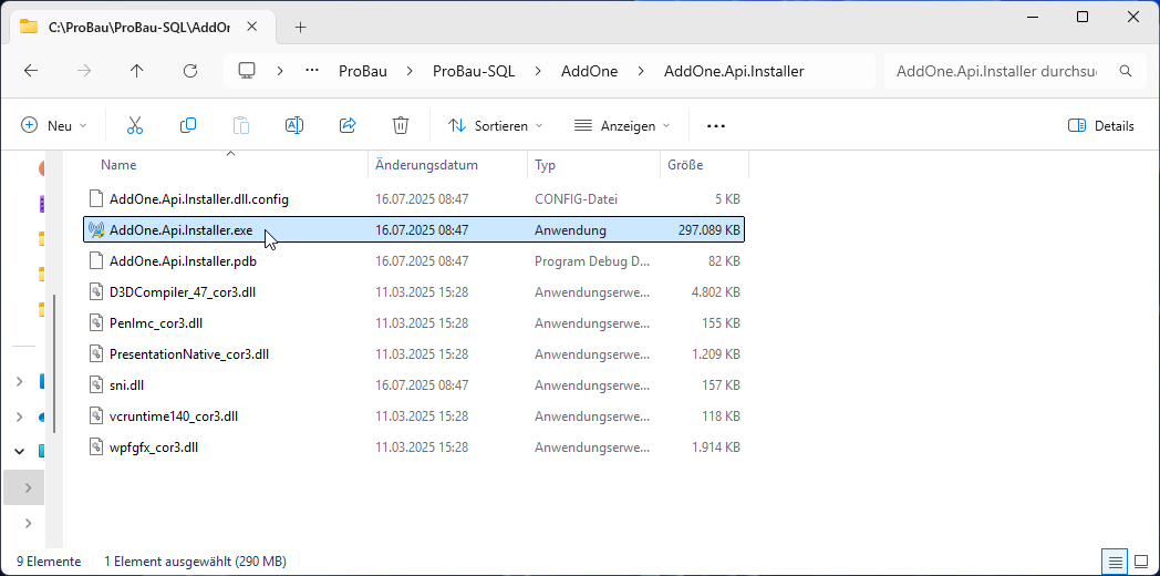 AddOne.Api_Update_Installer_starten
