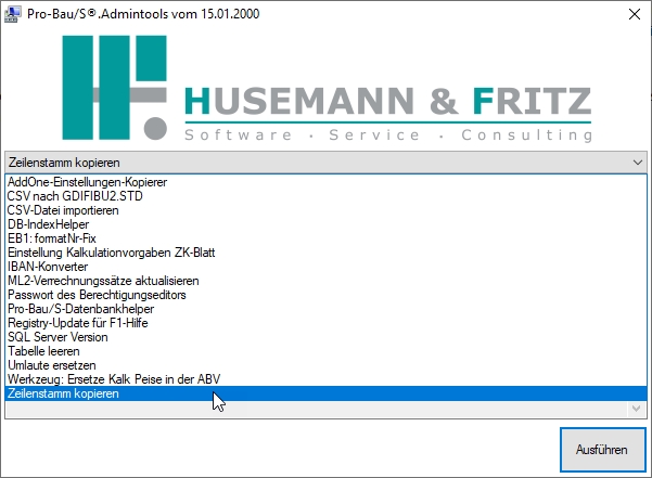 Werkzeug "Admintools" Werkzeug "Admintools"