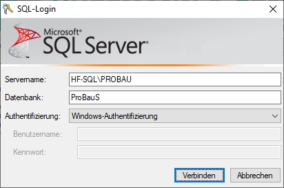 Dialog "SQL-Login"