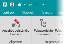 Multifunktionsleiste mit Schalter "Angebot vollständig löschen"