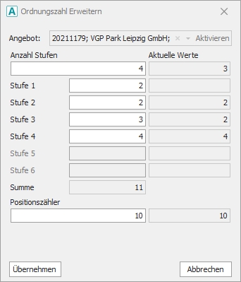 Dialog "Ordnungszahl erweitern"