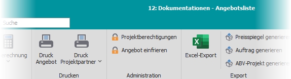 Multifunktionsleiste "Allgemein" mit Gruppe "Administration" Multifunktionsleiste "Allgemein" mit Gruppe "Administration"