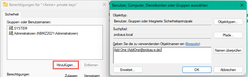 API_Installation_Einrichtung_Servicebenutzer_SSL-Zertifikat_Berechtigungen_AddBenutzer