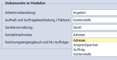 Abbildung 49: Option für Kontaktnachweise Abbildung 49: Option für Kontaktnachweise