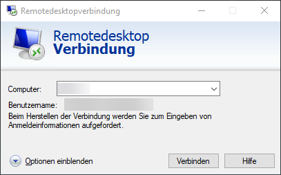 Abbildung 7: Remotedesktopverbindung Abbildung 7: Remotedesktopverbindung