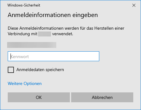 Abbildung 8: Anmeldeinformationen eingeben Abbildung 8: Anmeldeinformationen eingeben