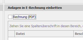 Option "Rechnung (PDF)"