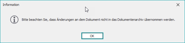 Hinweis "Bearbeitungswarnung"