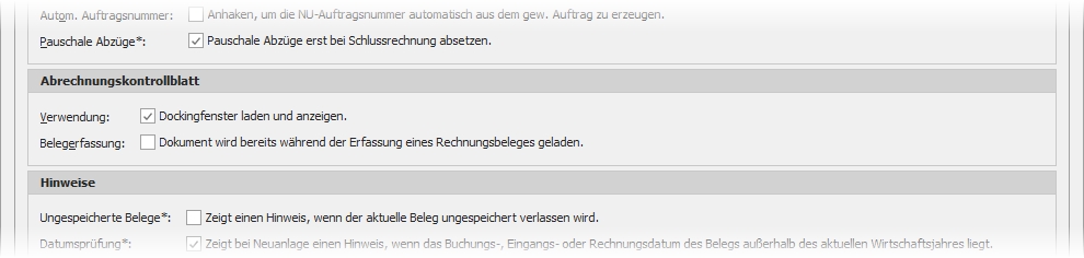 Einstellung "5. Bedienung" mit Gruppe "Abrechnungskontrollblatt"
