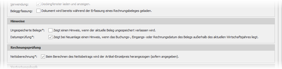 Einstellung "5. Bedienung" mit Gruppe "Hinweise"