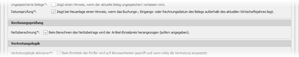 Einstellung "5. Bedienung" mit Gruppe "Rechnungsprüfung"