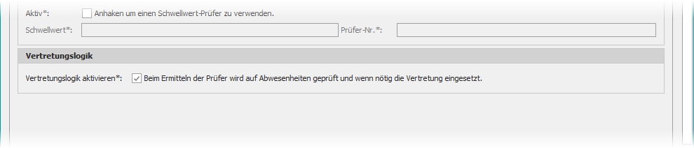 Einstellungen "3. Prüfer" mit Gruppe "Vertretungslogik"