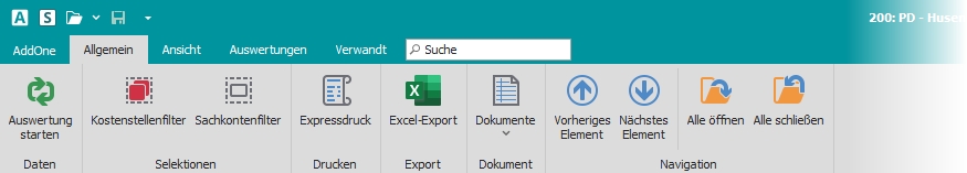 Multifunktionsleiste "Allgemein" Multifunktionsleiste "Allgemein"