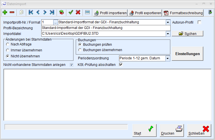 Dialog "Datenimport"