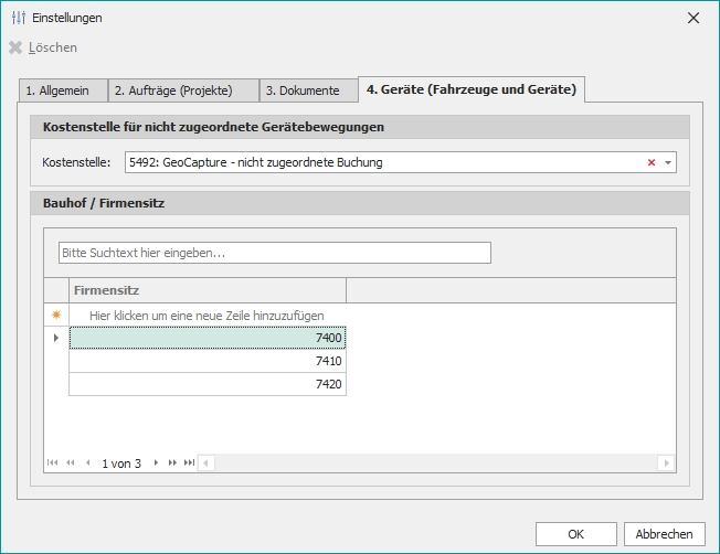 Reiter "3. Geräte (Fahrzeuge und Geräte)"