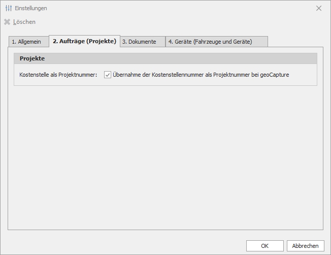 Reiter "2. Aufträge (Projekte)"