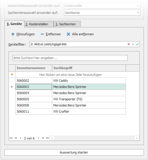 Geräteauswahl Geräteauswahl