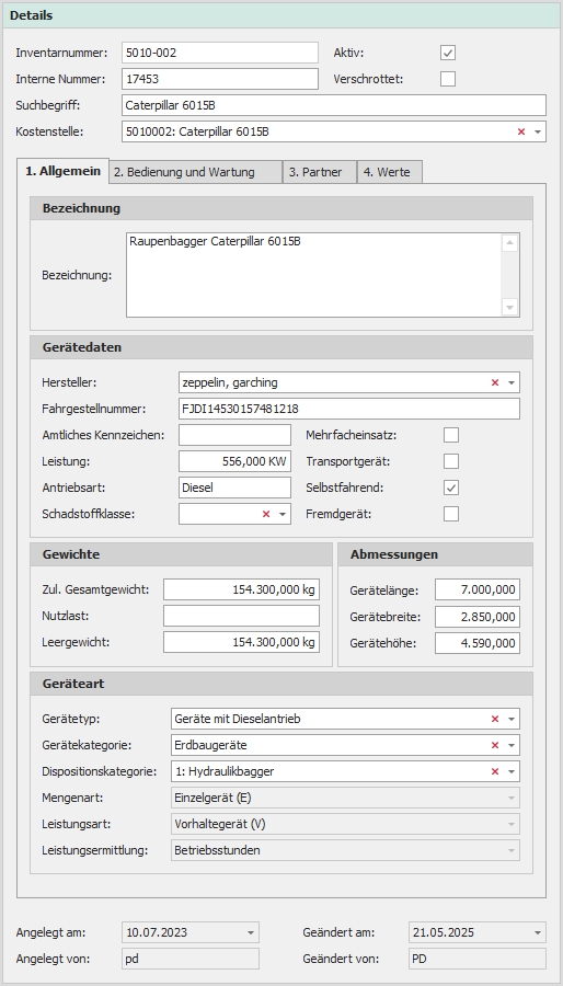 Kopfbereich des Details