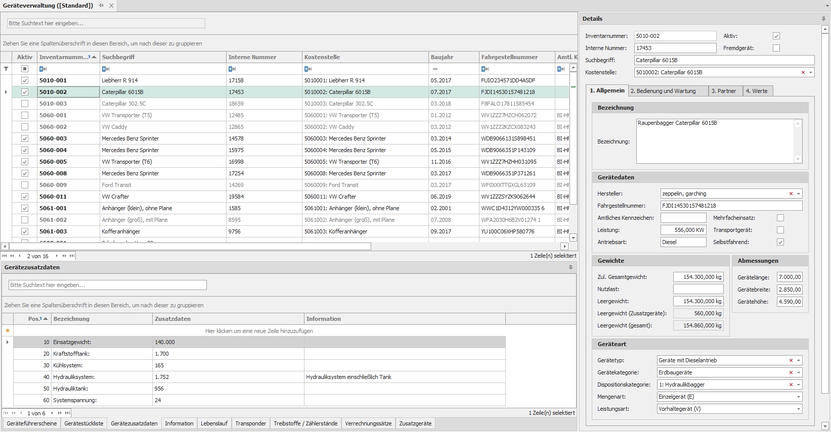 Hauptfenster "Geräteverwaltung" Hauptfenster "Geräteverwaltung"