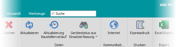 Multifunktionsleiste mit Reiter "Allgemein"