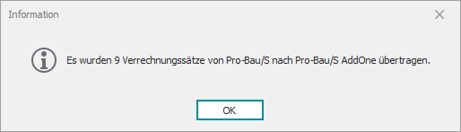 Dialog "Verrechnungssätze übernehmen"