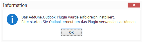 Abb. 25 - Outlook-PlugIn ist installiert Abb. 25 - Outlook-PlugIn ist installiert