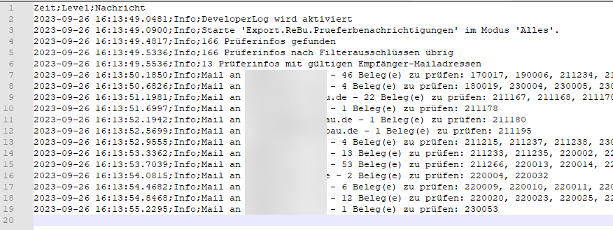 Beispiel des erweiterten Protokolls Beispiel des erweiterten Protokolls