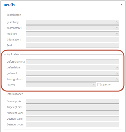 Abb. 22 - Kopfdaten Abb. 22 - Kopfdaten