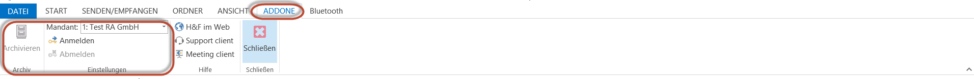Abb. 39 - AddOne Outlook