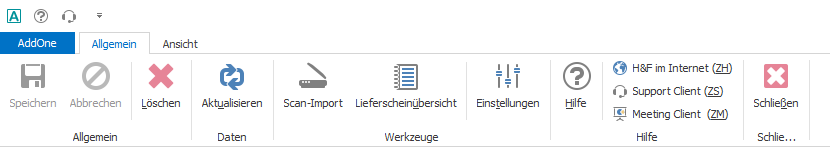 Abb. 2 - Reiter "Allgemein" Lieferscheineditor