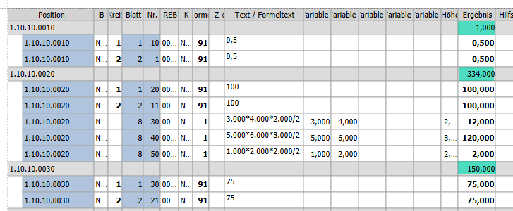 Aufmaß Expressdruck Gruppensummen
